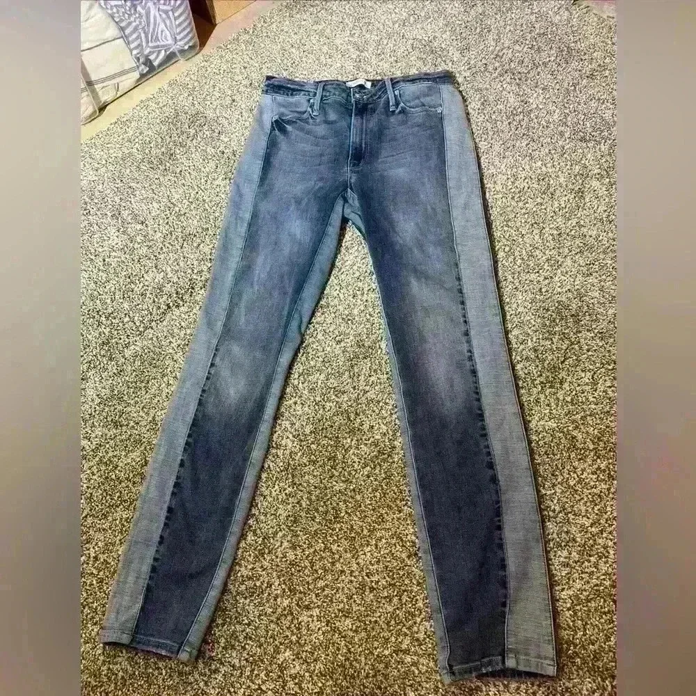 Good American Women's Good Waist Two Tone Side Stripe Skinny - Size 6/28- Note